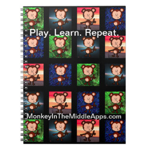 Mono en el cuaderno medio de Apps