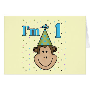 Mono en Fiesta Gorra camisetas de cumpleaños 1