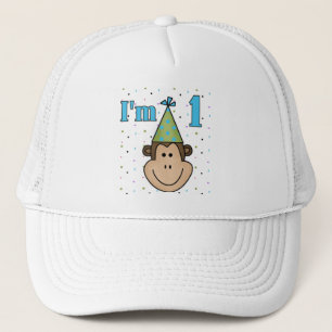 Mono en Fiesta Gorra camisetas de cumpleaños 1