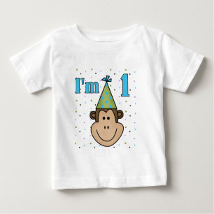 Mono en Fiesta Gorra camisetas de cumpleaños 1