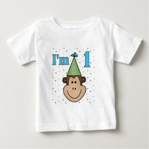 Mono en Fiesta Gorra camisetas de cumpleaños 1