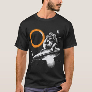 Mono En La Camiseta Total Del Eclipse Solar De OVN