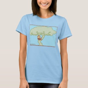 Mono en mi camiseta del árbol con el logotipo