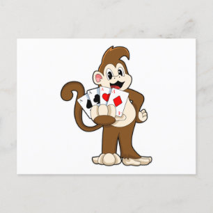 Mono en Poker con tarjetas de póker