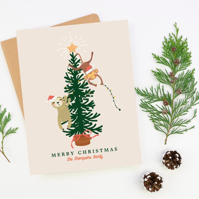 Mono eslovaco colgando de un árbol de Navidad (Subido por el creador)