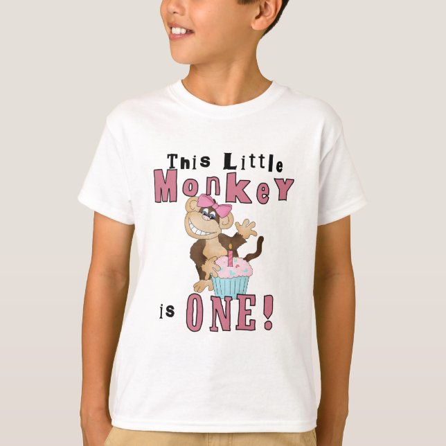 Mono Fiesta Rosa 1.ª camiseta de cumpleaños y rega (Anverso)