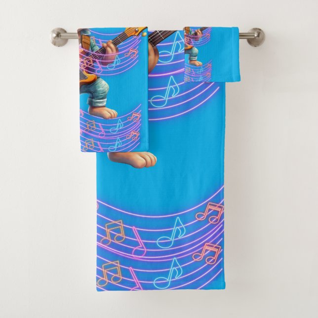 Mono jugando muasic Toalla (In situ)