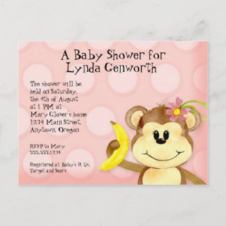 Mono Lil, Chica Baby Shower Invitación a la tarjet