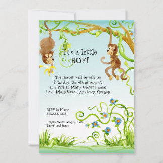 Mono Lil, invitación a Boy Baby Shower