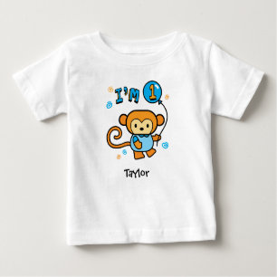 Mono Lil Primer cumpleaños Bebé Camiseta