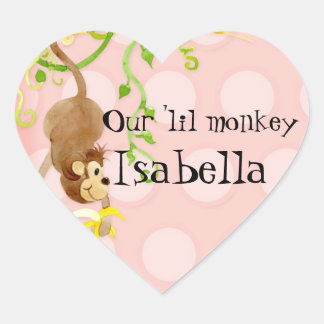 Mono Lil, sello de Pegatina de Baby Shower Chica
