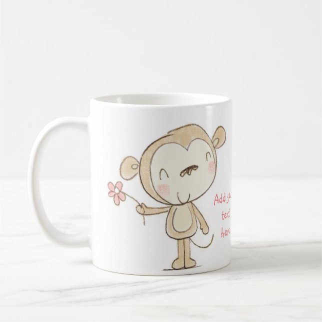 Mono lindo del ♥ de la TAZA del ♥ con el (Izquierda)