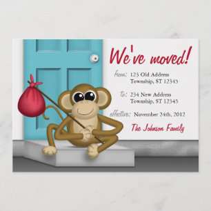 Mono lindo en la puerta - Invitaciones en movimien