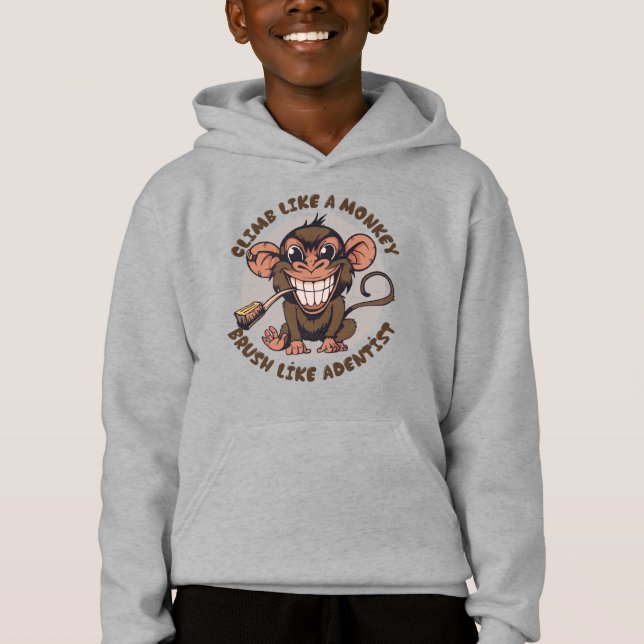 Mono Personalizado lúdico | Niños Pullover Hoodie (Anverso)