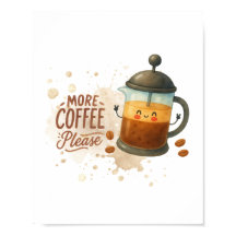 Mono Póster de Café Vintage - Más Café Por Favor