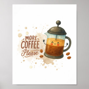 Mono Póster de Café Vintage - Más Café Por Favor