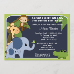 Mono SAFARI SKY selva invitación Baby Shower SS