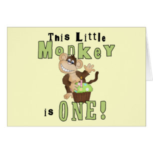 Mono verde Fiesta Primer cumpleaños camisetas y re