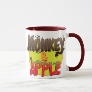 Mono y taza de Apple