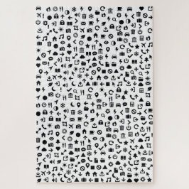 Monocromo moderno del rompecabezas de los iconos