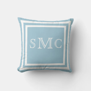 MONOGRAM almohada azul claro sólido