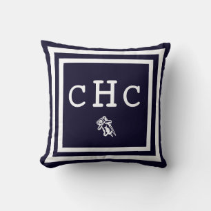 MONOGRAM almohada azul oscuro sólido