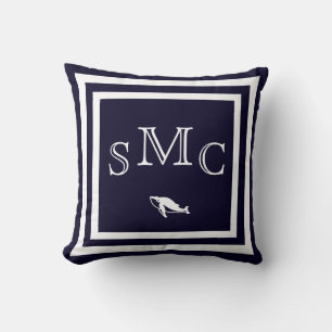 MONOGRAM almohada azul oscuro sólido