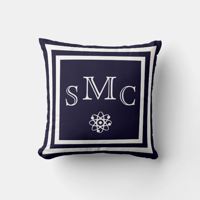 MONOGRAM almohada azul oscuro sólido (Anverso)