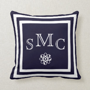 MONOGRAM almohada azul oscuro sólido