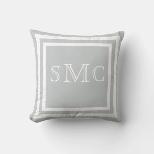 MONOGRAM almohada de color gris claro