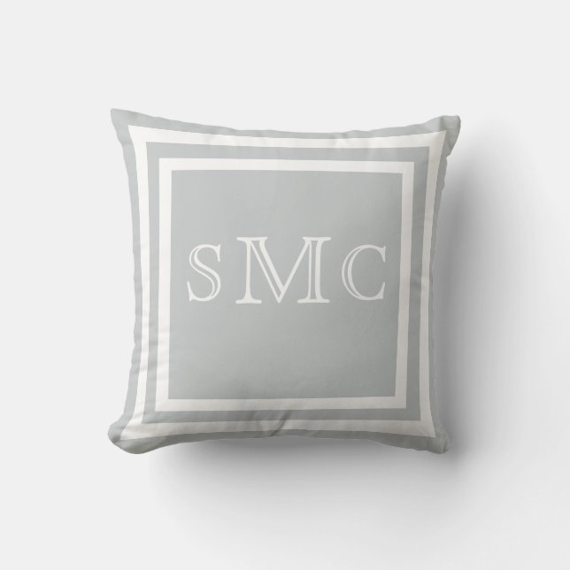 MONOGRAM almohada de color gris claro (Anverso)