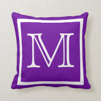 MONOGRAM almohada lisa sólida púrpura brillante