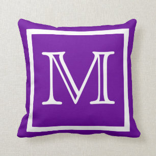 MONOGRAM almohada lisa sólida púrpura brillante