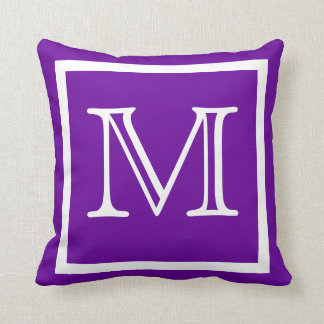 MONOGRAM almohada lisa sólida púrpura brillante