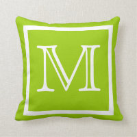 MONOGRAM almohada verde limón sólido
