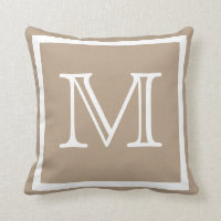 MONOGRAM Bebé sólido Tan taupe almohada lisa