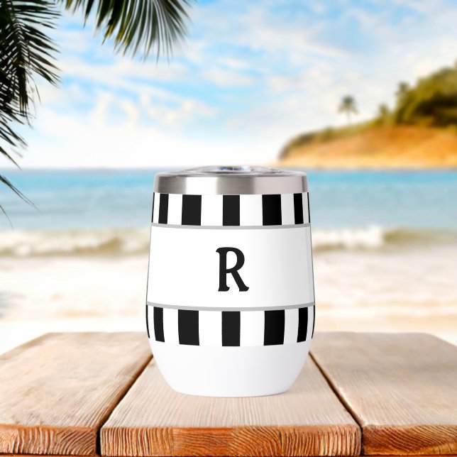 Monogram Black White Cabana Stripes (Playa (girada))