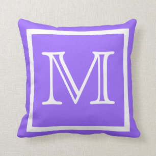 MONOGRAM Color sólido luz brillante almohada púrpu