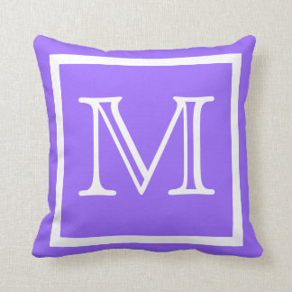 MONOGRAM Color sólido luz brillante almohada púrpu