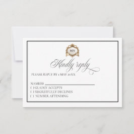 Monogram Crest RSVP card