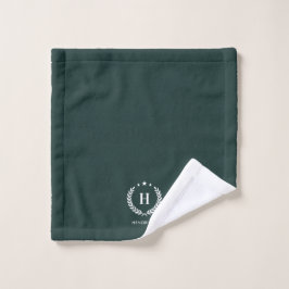 Monogram Dark Green Stylish Modern Minimalist