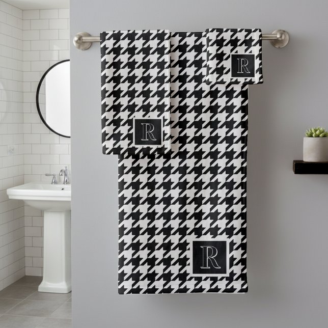 Monogram Houndstooth Pattern Black & White (Subido por el creador)