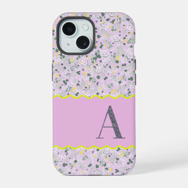 MONOGRAM INITIAL A LILAC PEQUEÑAS FLORES (Reverso )