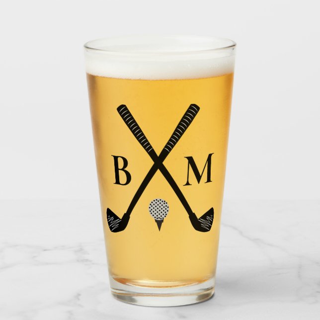 Monogram Initial Golf Club Elegant Template Beer  (Anverso (lleno))