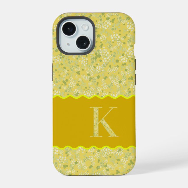 MONOGRAM INITIAL K AMARILLO PEQUEÑAS FLORES (Reverso )