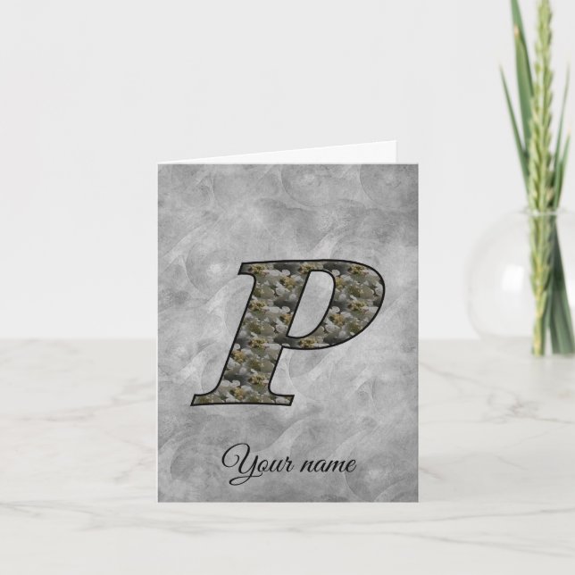 Monogram Initial P Hydrangea Flowers Personalized (Anverso)