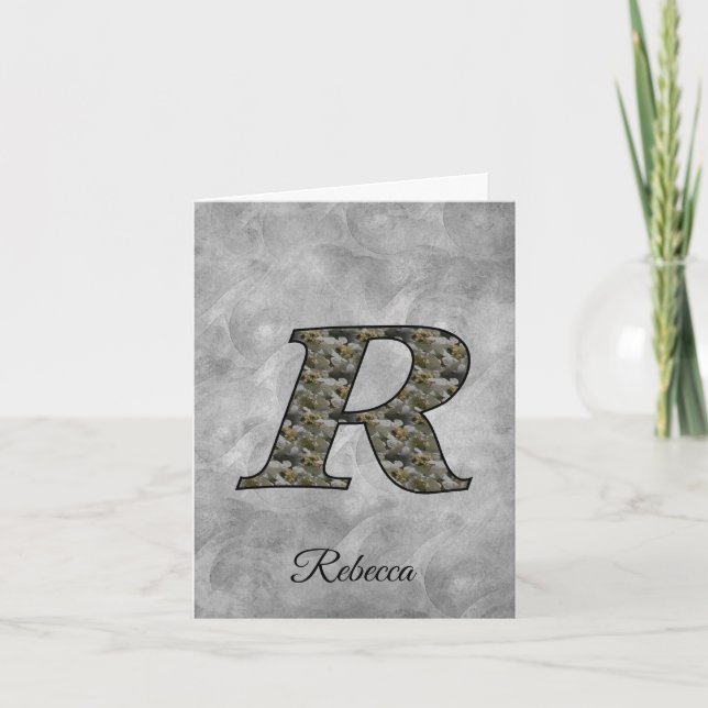 Monogram Initial R Hydrangea Flowers Personalized (Anverso)
