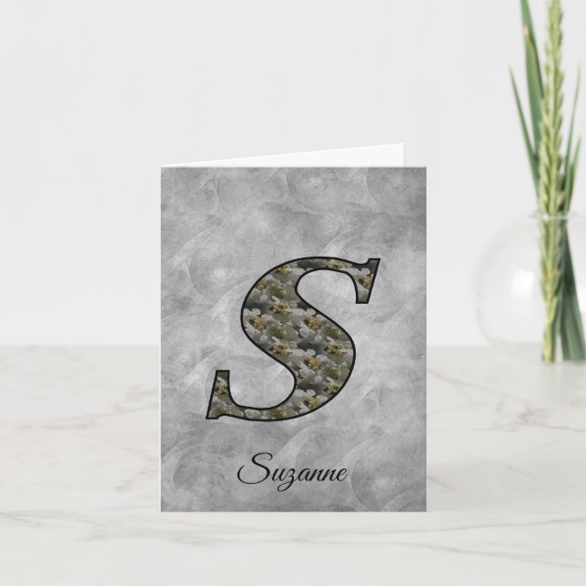 Monogram Initial S Hydrangea Flowers Personalized (Anverso)