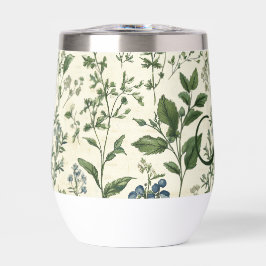 Monogram Initial Sage Green Botanical Florals Gift