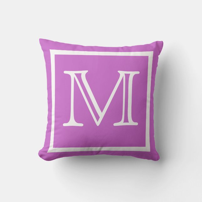 MONOGRAM Luz de color sólido almohada púrpura (Anverso)